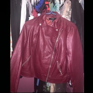 Red leather jacket